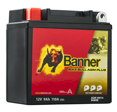 BANNER motobatéria 12V AGM PLUS 50914 9Ah 110A BGB9B Ľ+