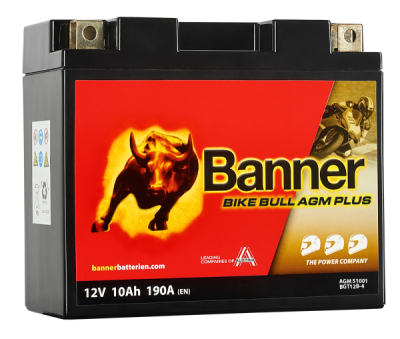 BANNER motobatéria 12V AGM PLUS 51001 10Ah 190A BGT12B-4