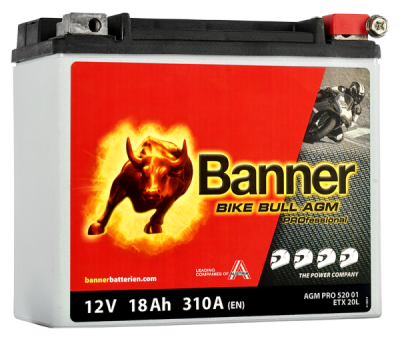 BANNER motobatéria 12V AGM PRO 52001 18Ah 310A BETX 20L
