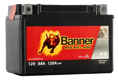 BANNER motobatéria 12V AGM 50812 8Ah 120A BTX9-BS