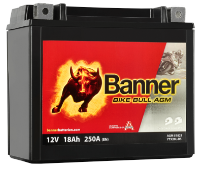 BANNER motobatéria 12V AGM 51821 18Ah 250A BTX20L-BS P+