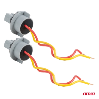 AMiO - Objímka žiarovky T20 LED 12V W21W WY21W W3x16d 7440 T20 2 ks