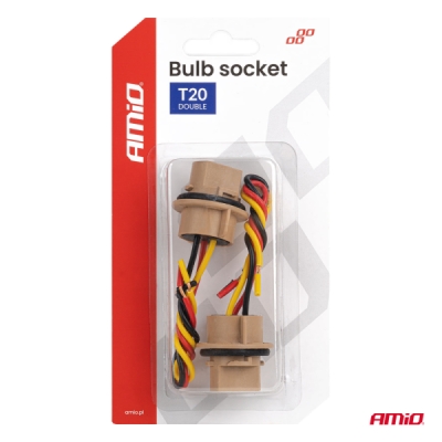 AMiO - Objímka žiarovky T20 LED 12V W21/5W WY21/5W W3x16q 7443 2 ks