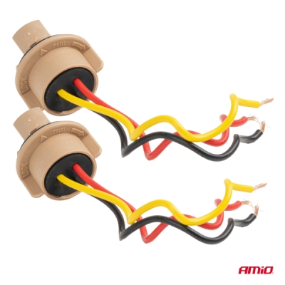 AMiO - Objímka žiarovky T20 LED 12V W21/5W WY21/5W W3x16q 7443 2 ks