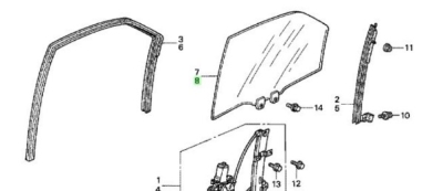Sklo zadné Ľ OEM HONDA