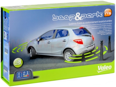 Parkovací asistent VALEO BEEP & PARK přední + zadní - displej + zvuková sig. , 8x senzor, kompatibilní pro tažné zařízení