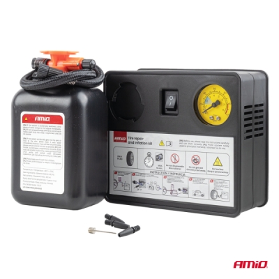 Súprava na opravu a hustenie pneumatík 31mm 12V AMIO-04930