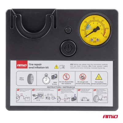Súprava na opravu a hustenie pneumatík 19mm 12V AMIO-04929