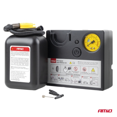 Súprava na opravu a hustenie pneumatík 19mm 12V AMIO-04929