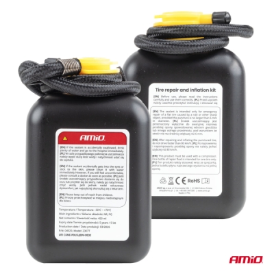Súprava na opravu a hustenie pneumatík 19mm 12V AMIO-04929