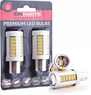 EPL160 PY21W LED žiarovky (135 x SMD 4014) oranžová CANBUS
