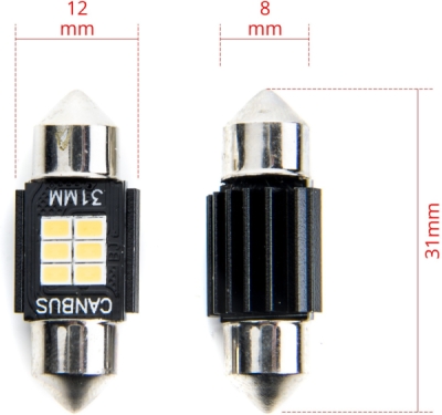 EPL194 C5W LED žiarovky (6 x SMD 2016) 32mm 6000K CANBUS