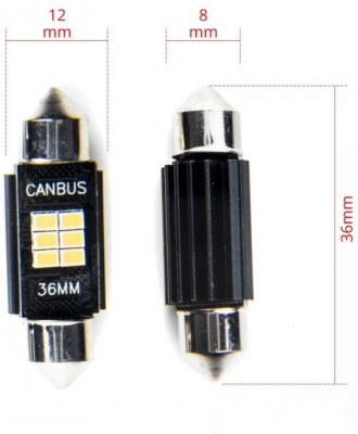 EPL195 C5W LED žiarovky (6 x SMD 2016) 36mm 6000K CANBUS