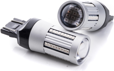 EPL258 W21/5W LED žiarovky (66 x SMD 2016) červená CANBUS