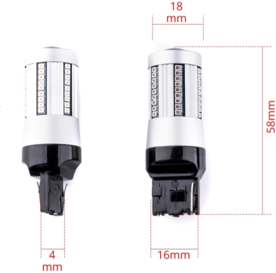 EPL261 W21W LED žiarovky (66 x SMD 2016) červená CANBUS
