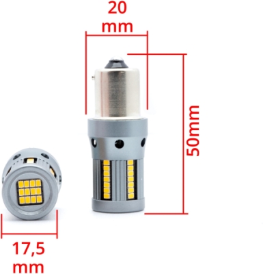 EPL278 PY21W 1156 66 SMD 2016 CANBUS AMBER - 2 SZT