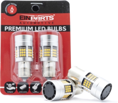 EPL288 P21W LED žiarovky (54 x SMD 2016) jantár CANBUS