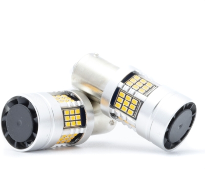 EPL288 P21W LED žiarovky (54 x SMD 2016) jantár CANBUS