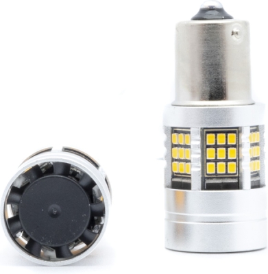EPL288 P21W LED žiarovky (54 x SMD 2016) jantár CANBUS