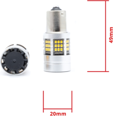 EPL288 P21W LED žiarovky (54 x SMD 2016) jantár CANBUS