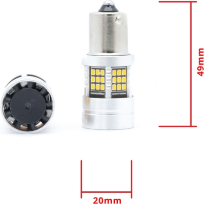 EPL289 PY21W LED žiarovky (54 x SMD 2016) jantár CANBUS