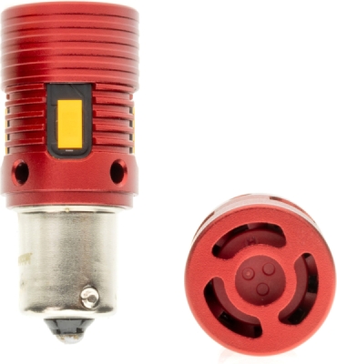 EPL315 LED žiarovky PY21W BAU15S 4 SMD 3570 CANBUS ORANŽOVÝ -2 KUSY