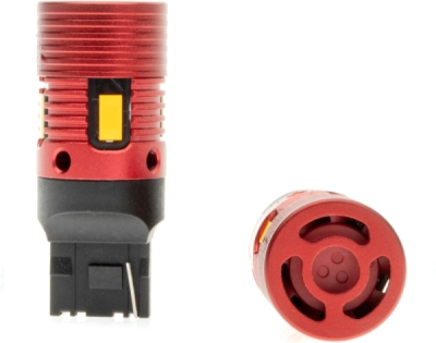 EPL317 LED žiarovky W21W 7440 4 SMD 3570 CANBUS ORANŽOVÝ -2 KUSY