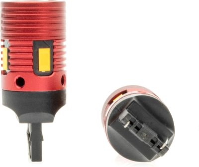 EPL317 LED žiarovky W21W 7440 4 SMD 3570 CANBUS ORANŽOVÝ -2 KUSY