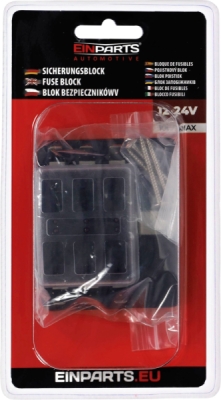 EPFH10 Blok poistiek 6-obvodový ATO/ATC s LED kontrolou (M5, 6.3 mm)
