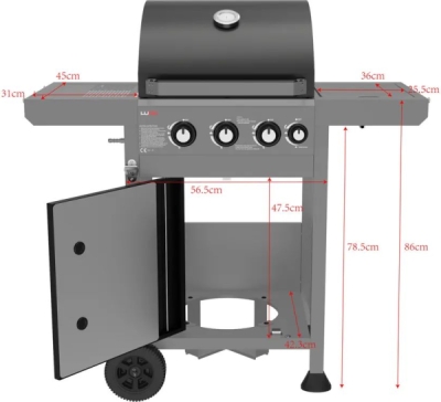 Lund - Plynový gril s liatinovým roštom 11.5kW