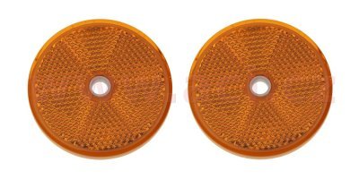 univerzální odrazka kulatá s otvorem pro uchycení, oranžová (průměr 60 mm) 2 ks