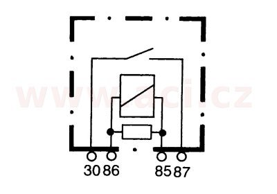 SPINACI RELE 12V 40 A S ODPOREM A DRZAKEM HELLA