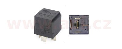 Rele prepinaci 12V 20 30A s odporem bez drzaku 5-pin HELLA