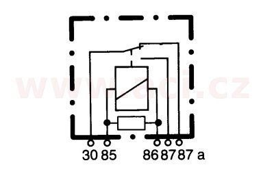 Rele prepinaci 12V 20 30A s odporem bez drzaku 5-pin HELLA