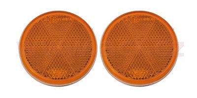 univerzální odrazka kulatá, plastový držák se šroubem M5, oranžová (průměr 60 mm) 2 ks