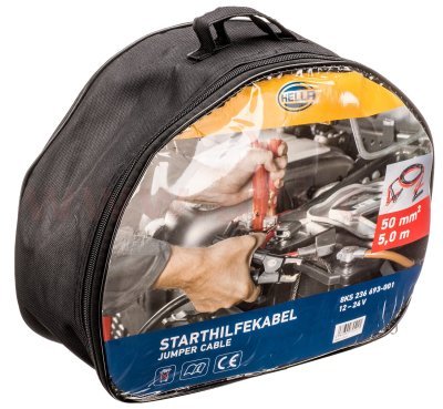 Startovací kabely 750 A, izolované svorky, délka 5 m, průřez 50 mm2, HELLA