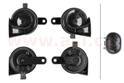 klakson 12V 400Hz/500Hz 110dB 72W sada cerna BMW/Mini HELLA