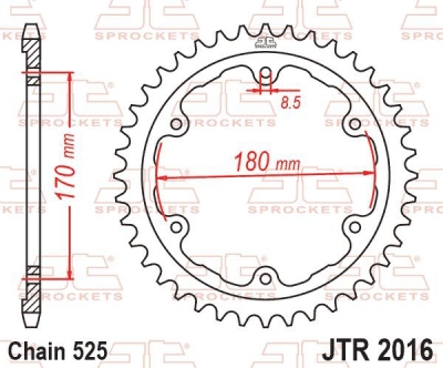 JT-Anglicko - Oceľová rozeta pre sekundárne reťaze typu 632, (41 zubov)