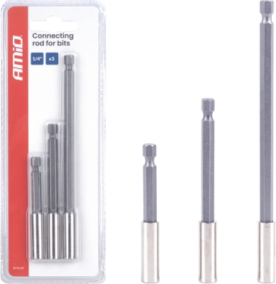 Súprava spojovacích tyčí pre bity 3ks 1/4" AMiO-04934