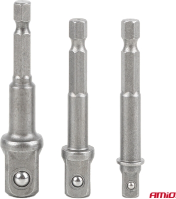 Sada nástrčných kľúčov a bitov, 3-dielna, 1/4“, 3/8“, 1/2“ AMIO-04933