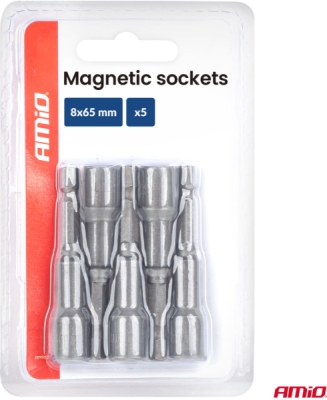 Sada magnetických nástrčných kľúčov 5ks 8×65mm AMiO-04938