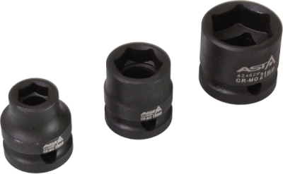 ASTA A-SS151 – Súprava extra krátkych rázových hlavíc 1/2", 15 dielov