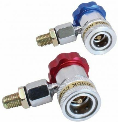 SATRA S-2QJ90 – Súprava 90° servisných rýchlospojok R134a, HP/LP