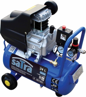 SATRA S-90180 – Vzduchový kompresor s priamym pohonom, 24 l