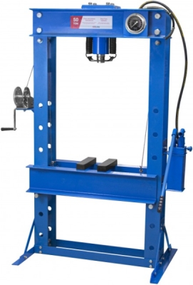 Hydraulický dielenský lis s dvojitým čerpadlom, 50 t – KB Global T61250Hb