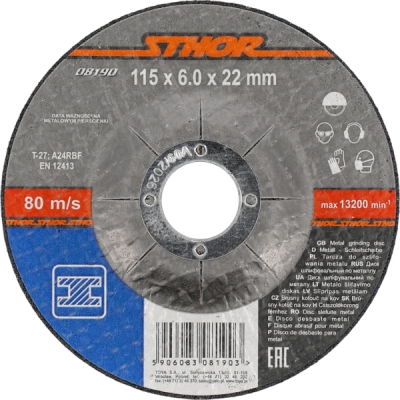 Brúsny kotúč na kov 115 × 6,0 × 22 mm STHOR 08190