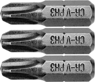 Skrutkovacie bity 1/4" × 25 mm PH3 3 ks STHOR 65454