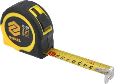 Vorel zvinovací meter žlto-čierny 7,5 m×25 mm