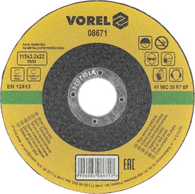 Vorel rezný kotúč na kameň 115×3,2×22 mm
