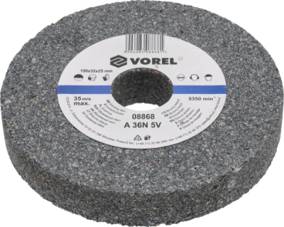 Vorel kotúč do stolovej brúsky 150×32×25 mm, hrubý